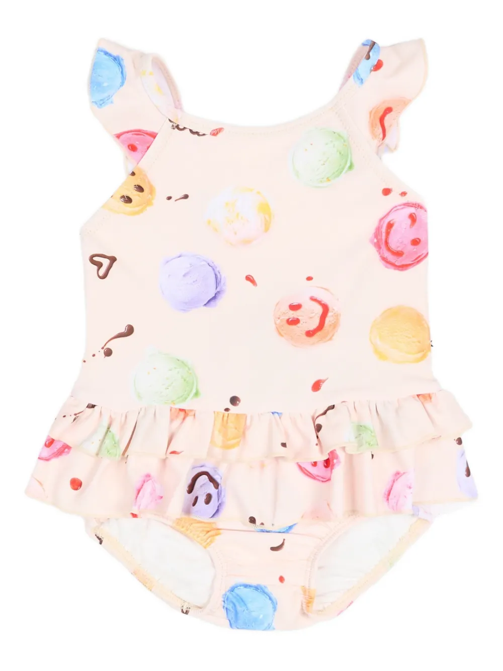 Molo ruffled swimsuit - Nude