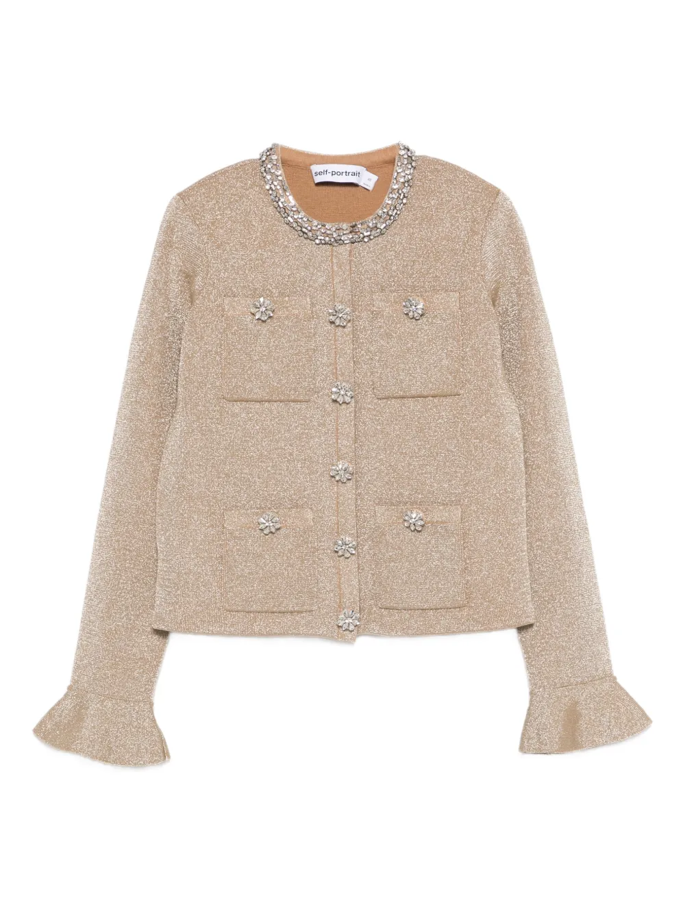 Self-Portrait chaqueta con apliques de cristal | dorado | Image 1