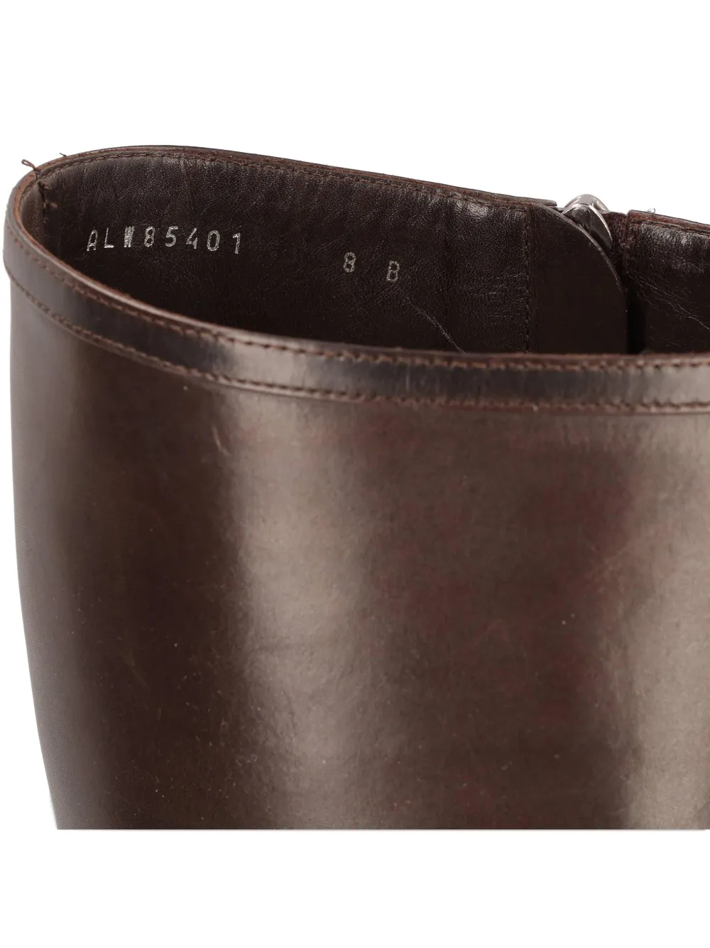 Pre-owned Polo Ralph Lauren Vintage 90mm Criss-cross Buckled Leather Boots In Brown