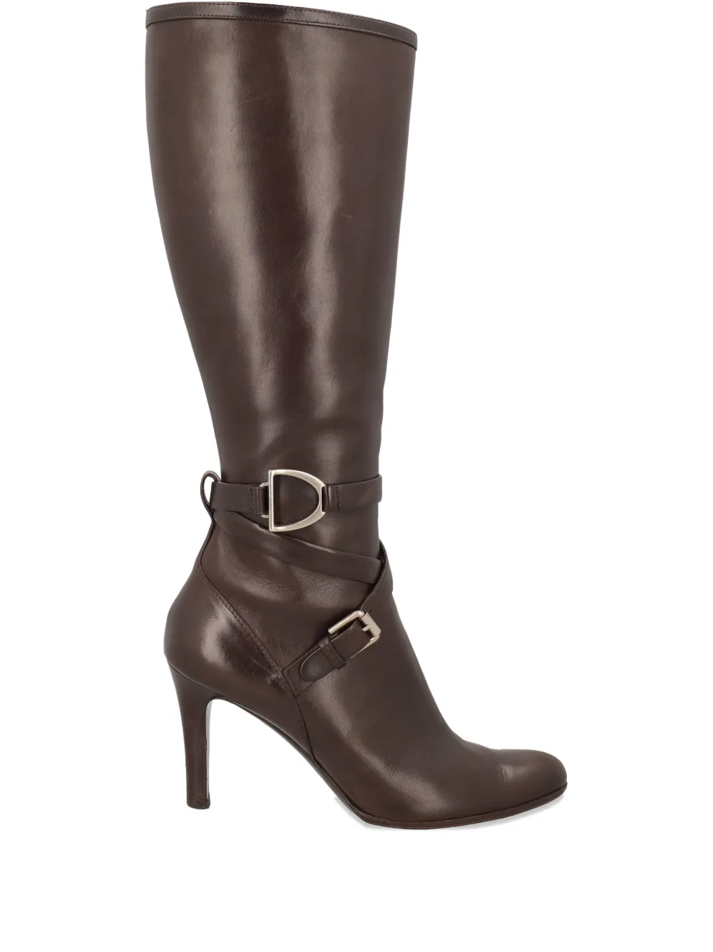 Polo Ralph Lauren Vintage クリスクロス レザーブーツ 90mm - ブラウン Polo Ralph Lauren Vintage クリスクロス レザーブーツ 90mm - ブラウン