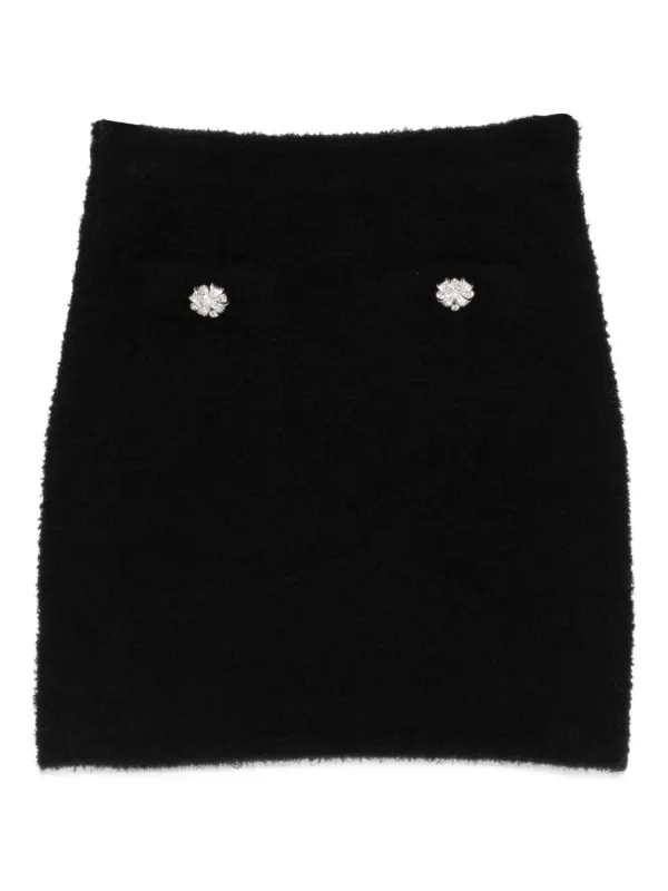 セルフポートレイト　スカート Self-Portrait テクスチャード ミニスカート | ブラック | FARFETCH JP
