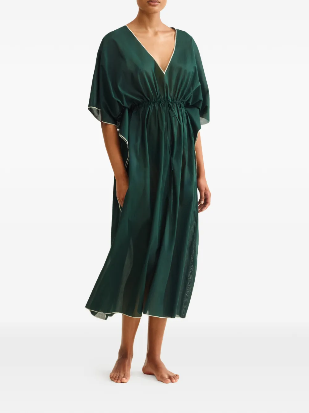  Eres Voilier V-neck Drawstring Dress - Green 