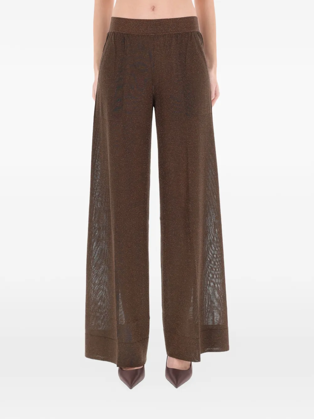 Circus Hotel Pantalon met mesh vlak Bruin