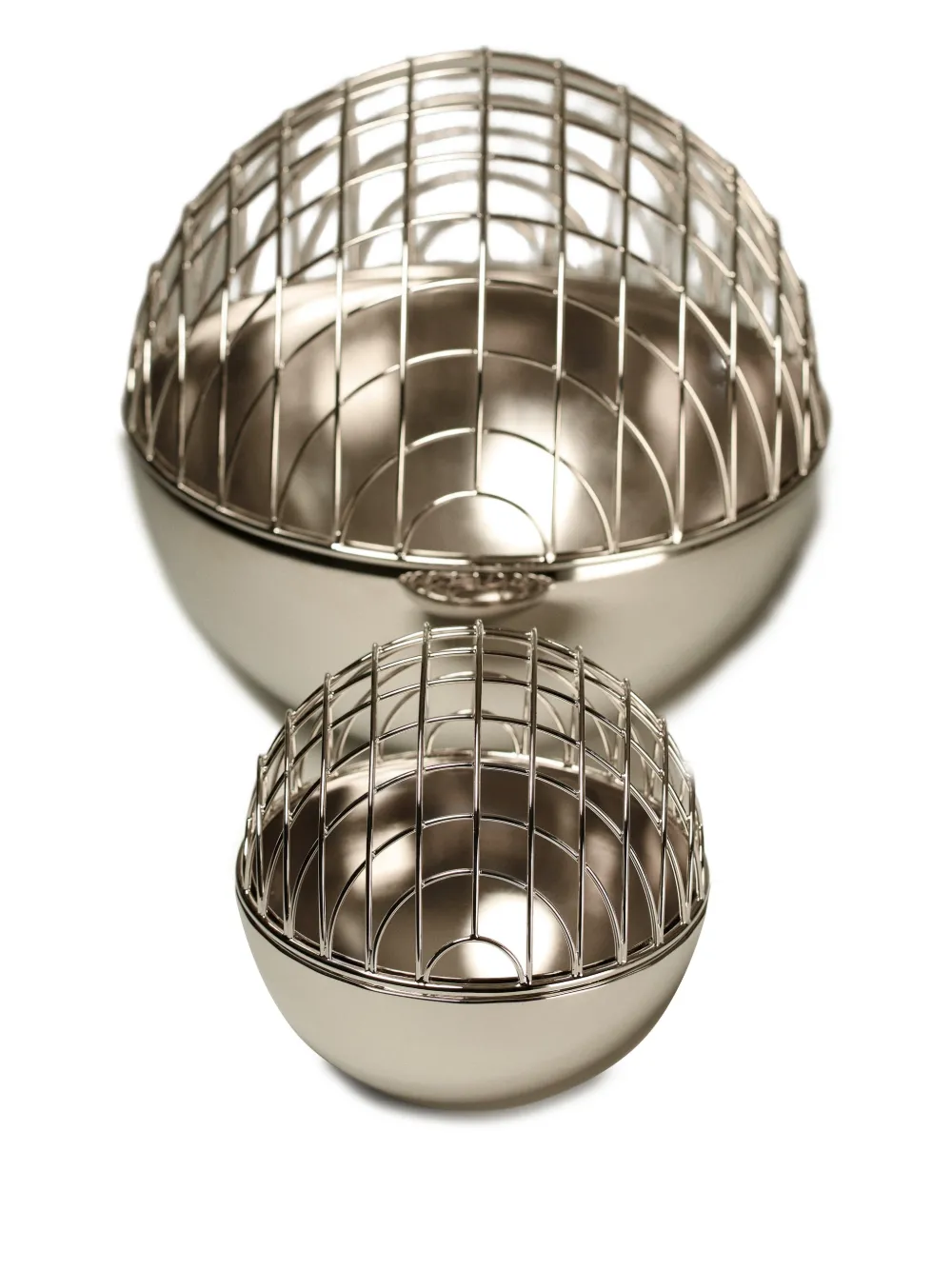 Editions Milano Magellano grid spherical vase (25cm) | Silver | Image 1