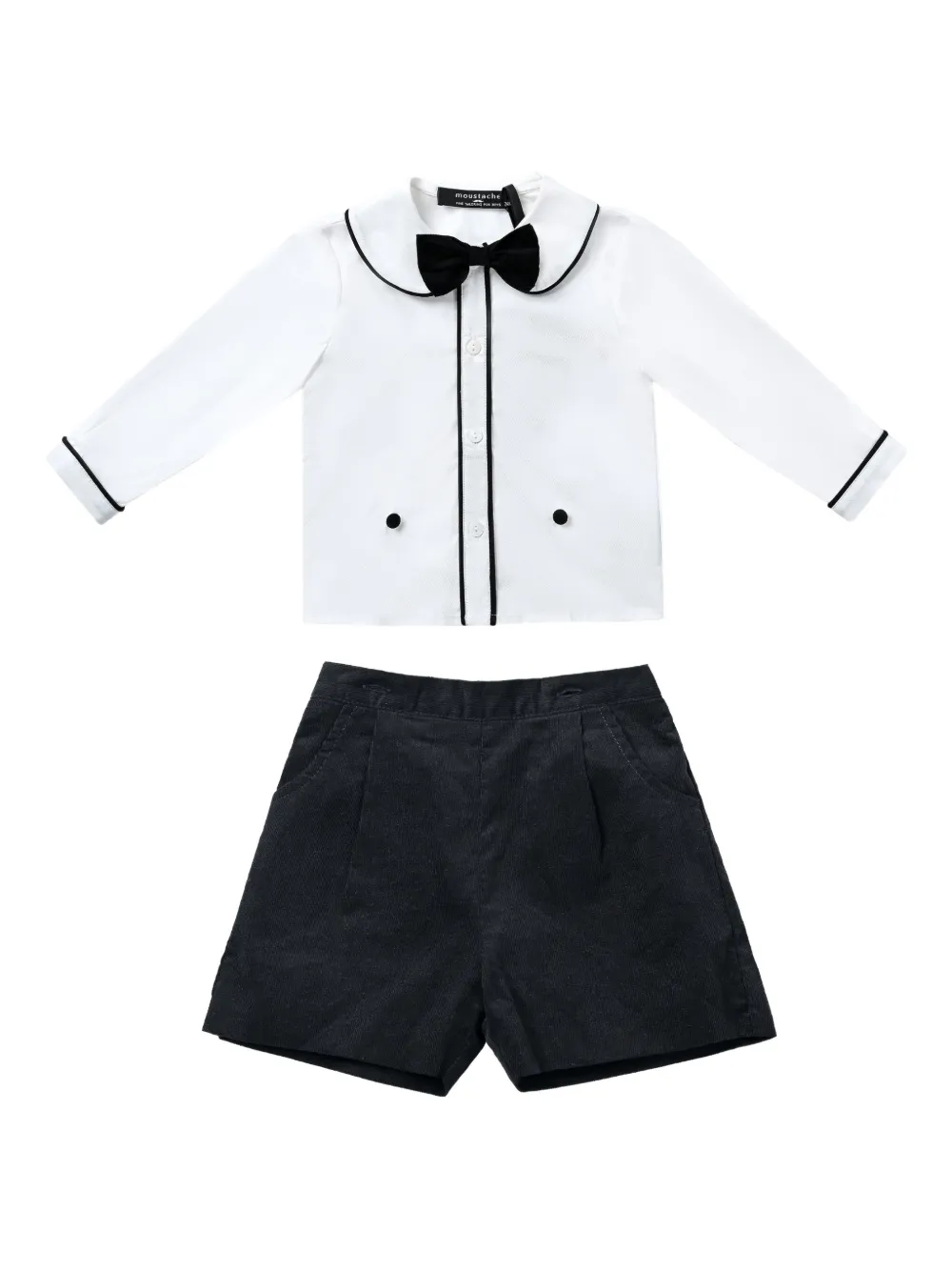 Moustache side-pocket short set | White | Image 1
