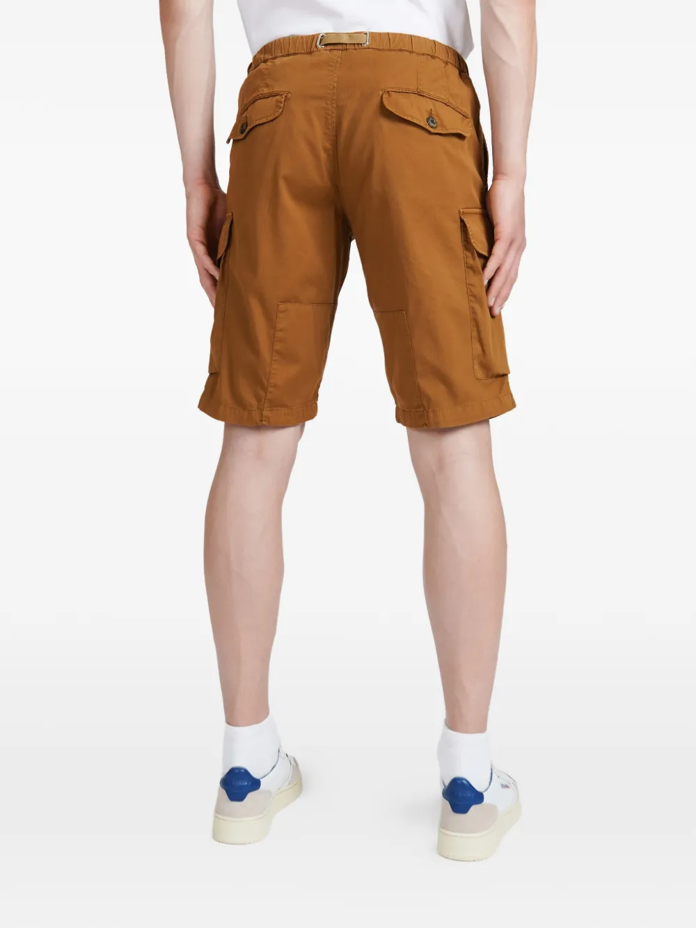 White Sand Belted Cargo Shorts In Brown