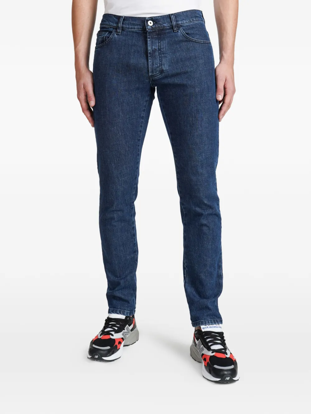COUNTY OF MILAN logo graphic slim-fit jeans - Blauw