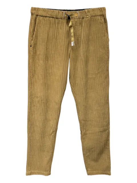 White Sand corduroy belted straight-leg trousers