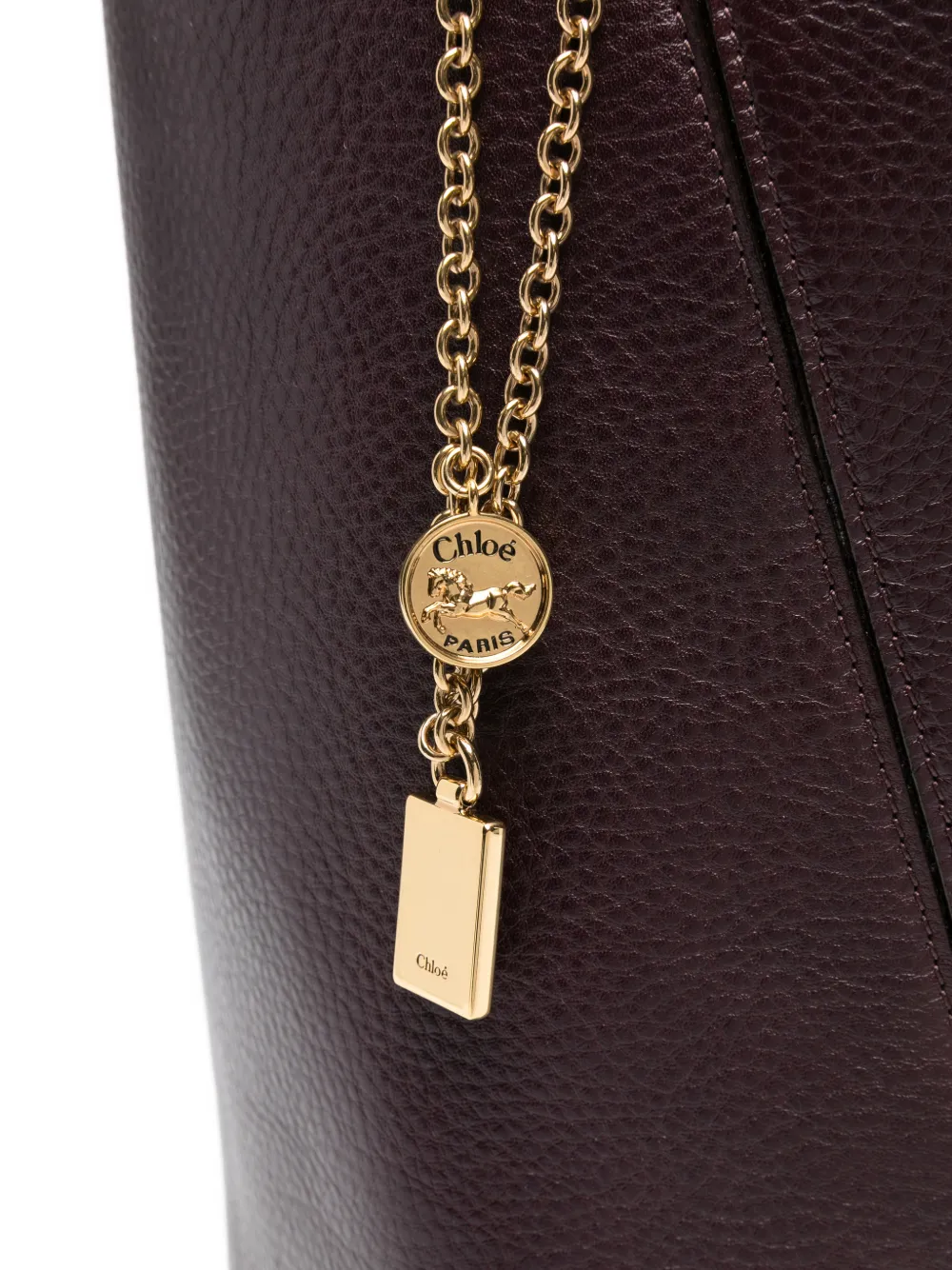 Chloé Grote Spin leren shopper met textuur Rood