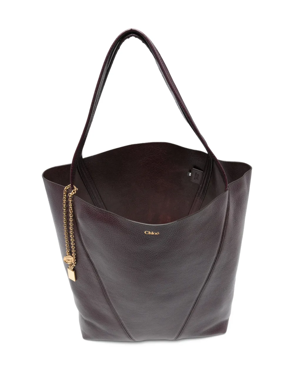 Chloé Grote Spin leren shopper met textuur Rood