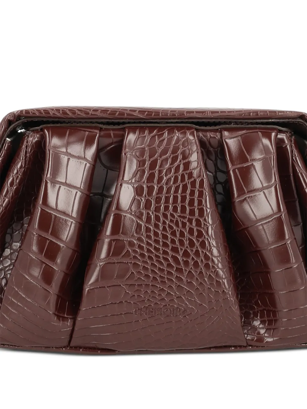 Themoir&egrave; Afrodite crocodile-effect clutch bag - Bruin