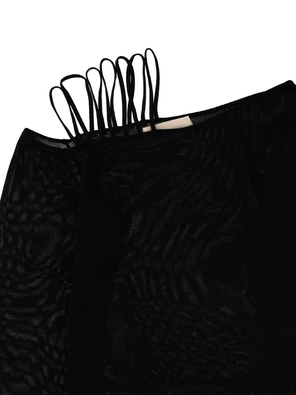  Circus Hotel Shoulder Strap Long-sleeve Sweater - Black 