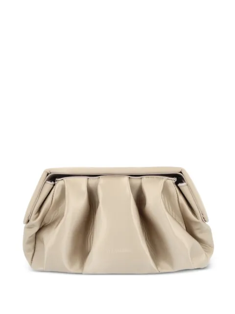 Themoirè ruched clutch bag