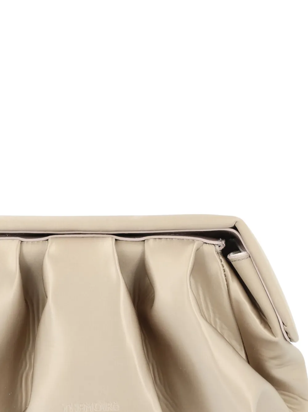  Themoirè Ruched Clutch Bag - Neutrals 