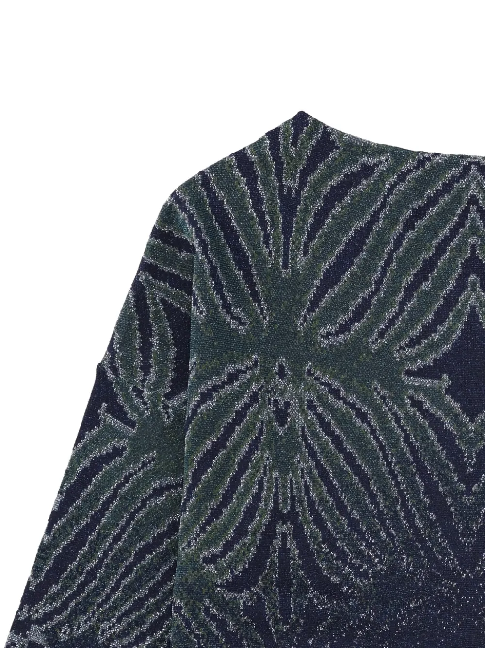 Circus Hotel patterned cropped knitted top - Blauw