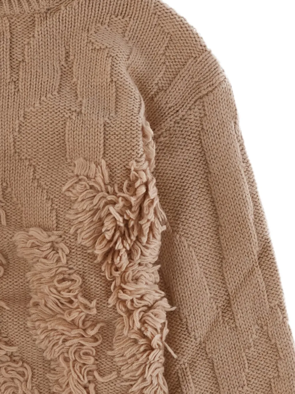  Circus Hotel Fringed Sweater - Neutrals 
