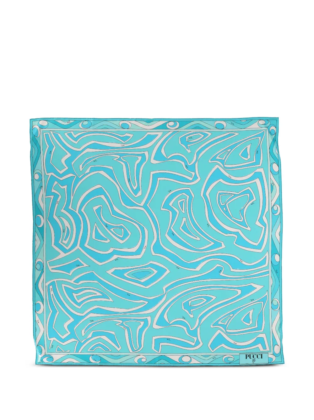 PUCCI abstract pattern silk scarf - Blu