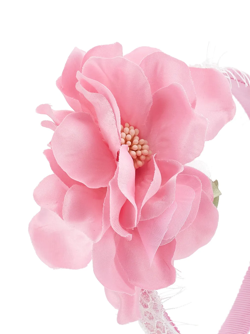 Monnalisa Haarband met bloemenkant Roze