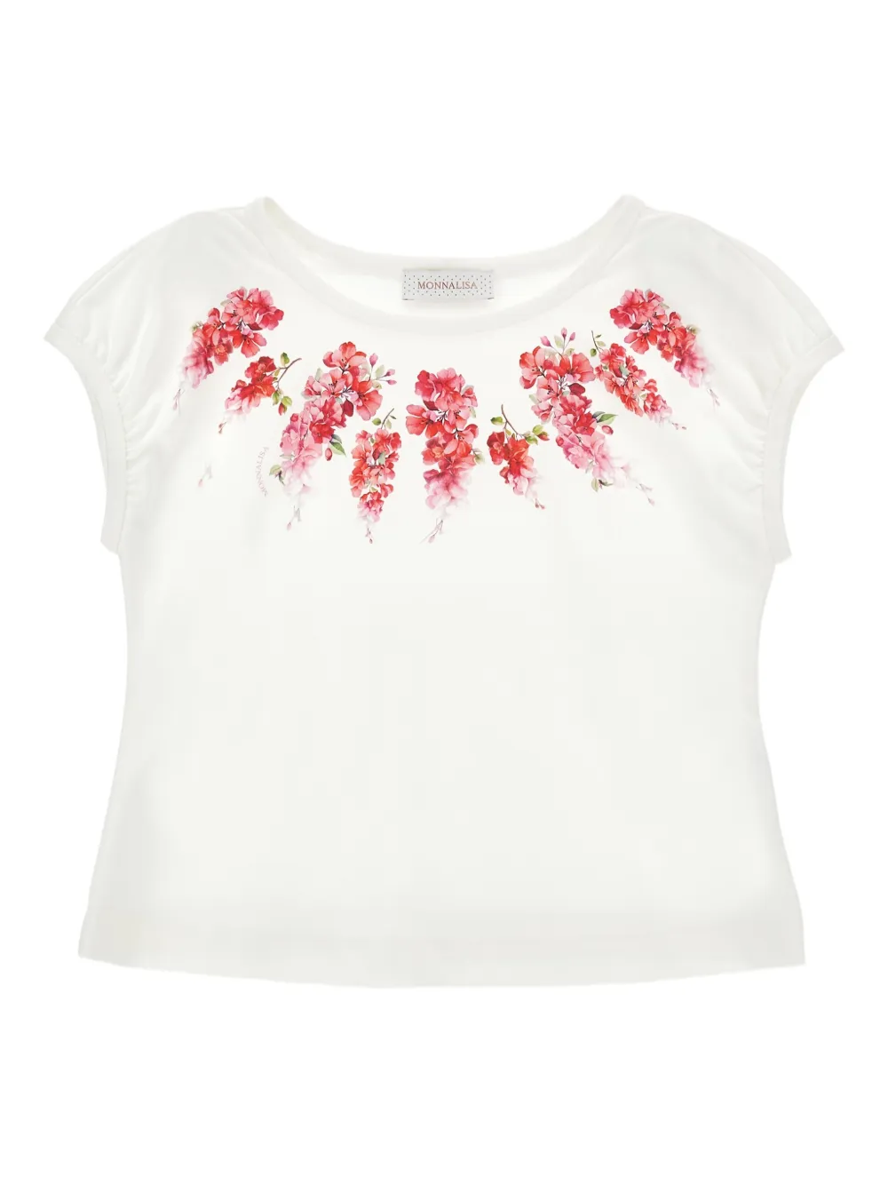 Monnalisa T-shirt a fiori - Bianco
