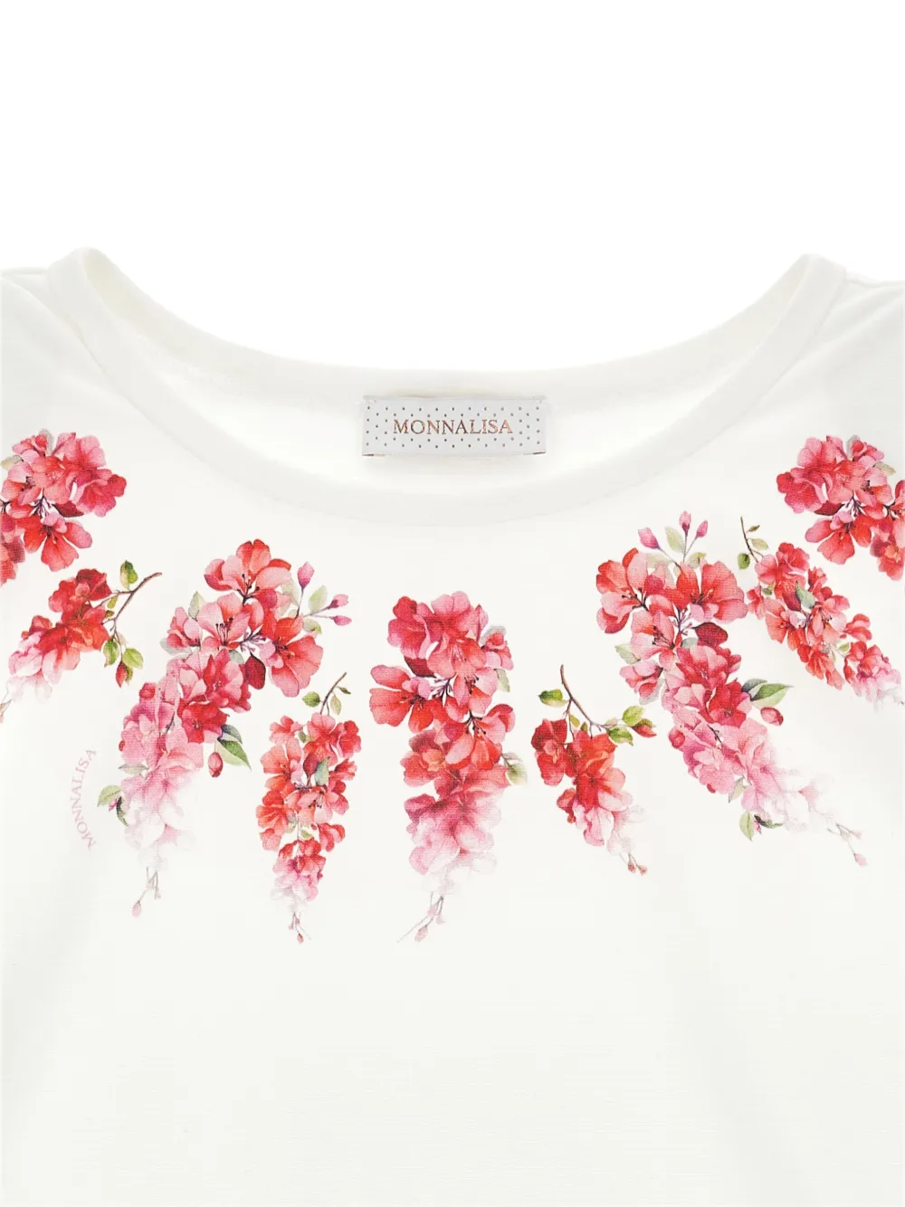 Monnalisa T-shirt met bloemenprint Wit