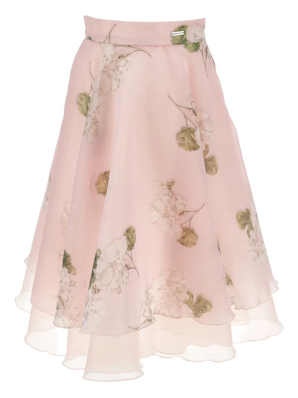 Monnalisa Gonna a fiori con ruches - Rosa