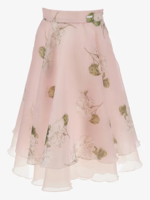 Monnalisa floral-print ruffled skirt