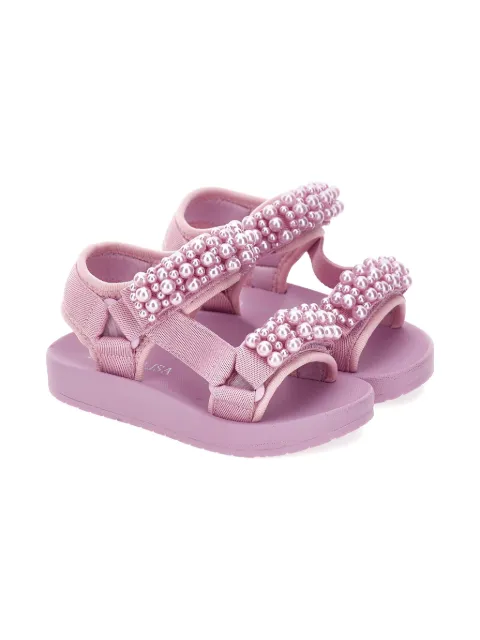 Monnalisa sandalias con tiras y mostacillas