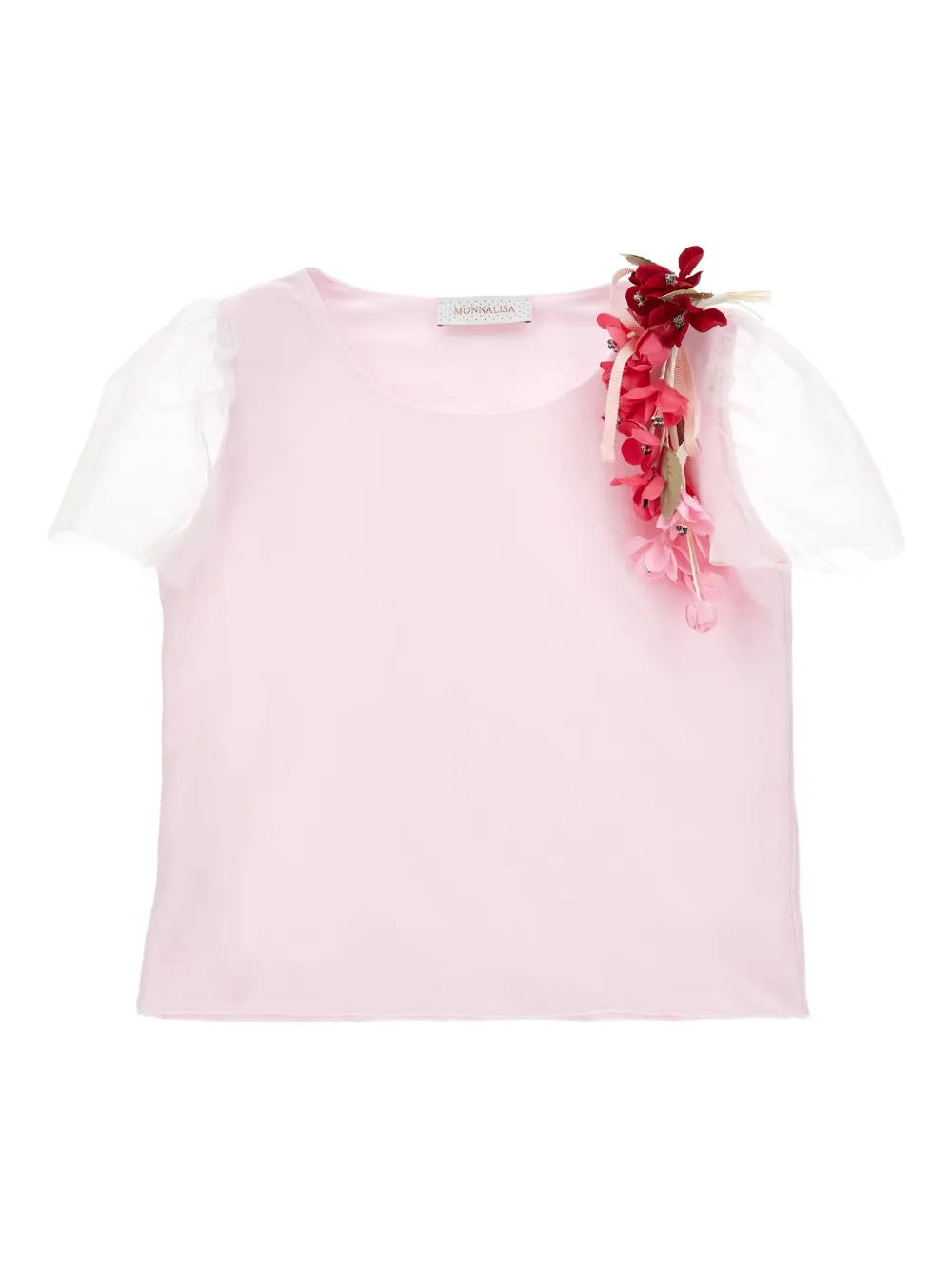 Monnalisa Blusa con applicazione fiori - Rosa