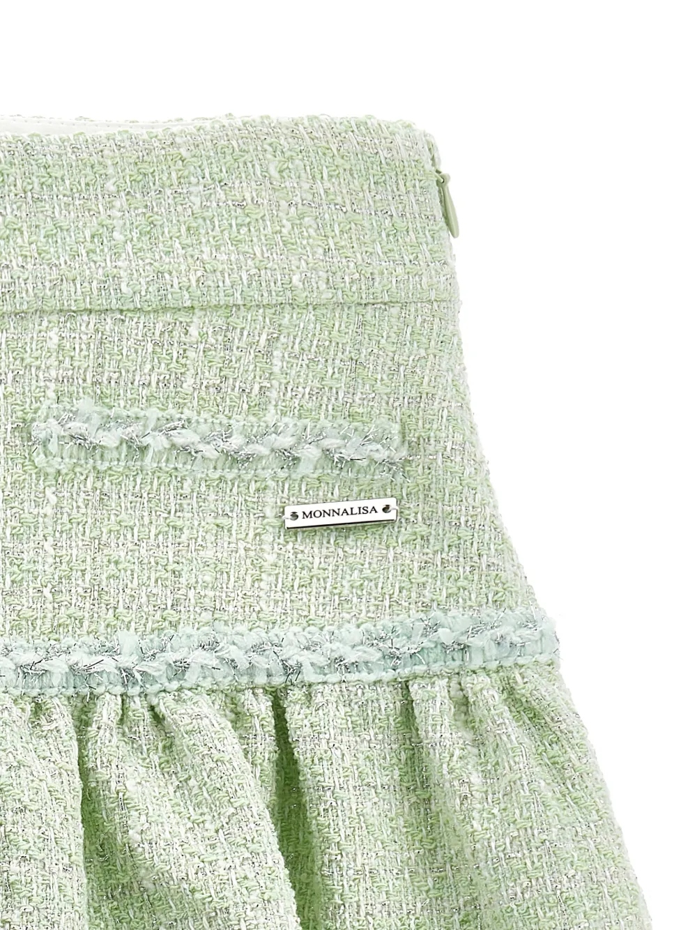  Monnalisa Falda De Tweed Con Volantes - Verde 