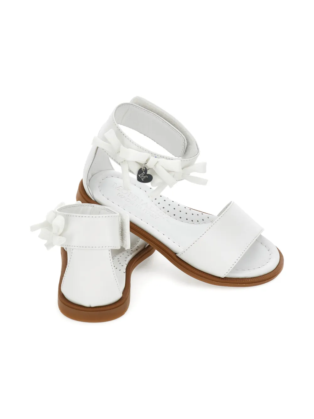 Monnalisa Sandalen met bloembedel Wit