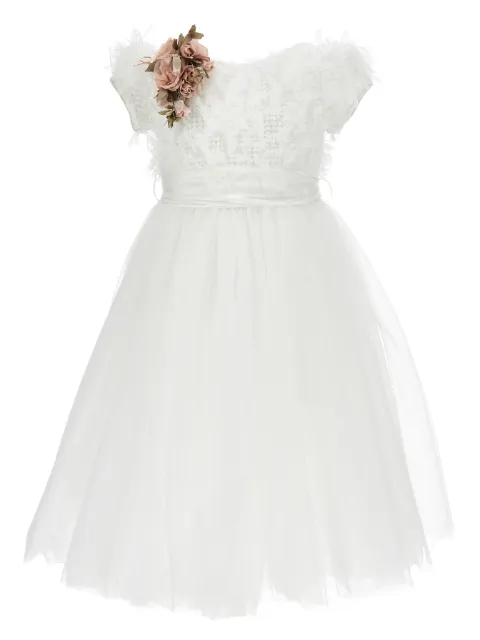 Monnalisa Kleid mit Blumenapplikation