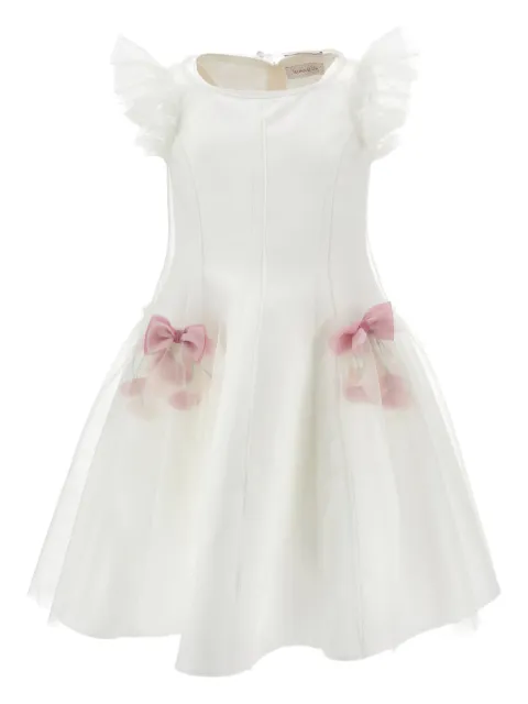 Monnalisa ruffled bow-detail dress