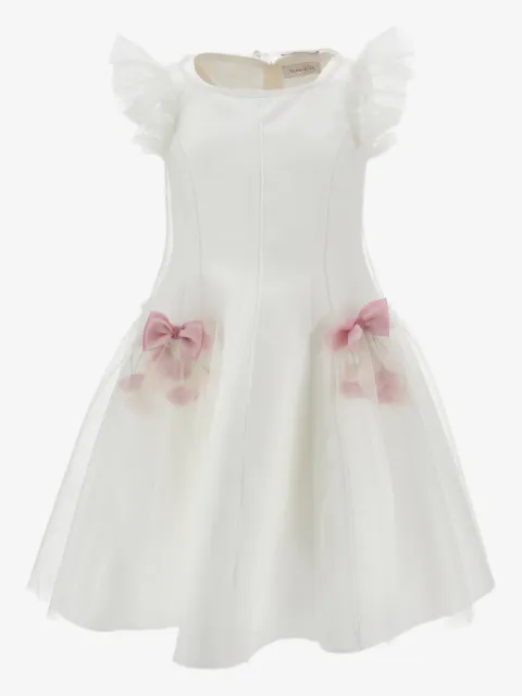 Monnalisa ruffled bow-detail dress