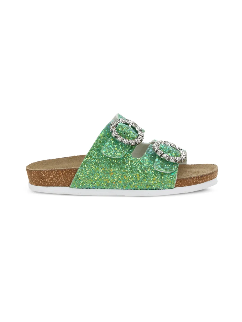 Monnalisa Slippers met glitter gesp Groen