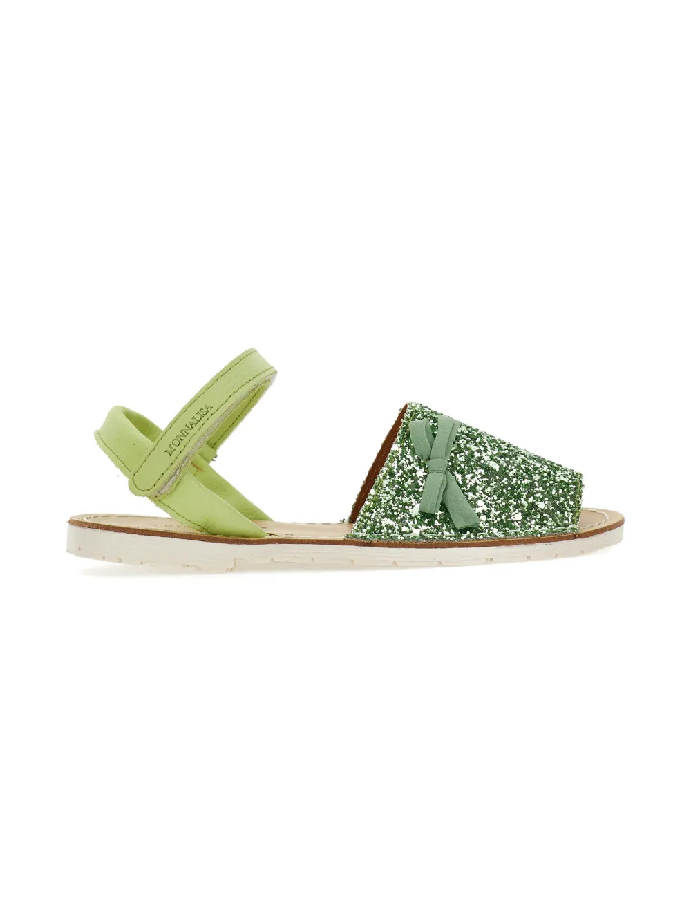 Monnalisa Sandalen met glitter strik Groen