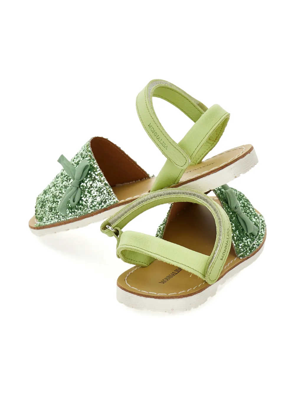 Monnalisa Sandalen met glitter strik Groen