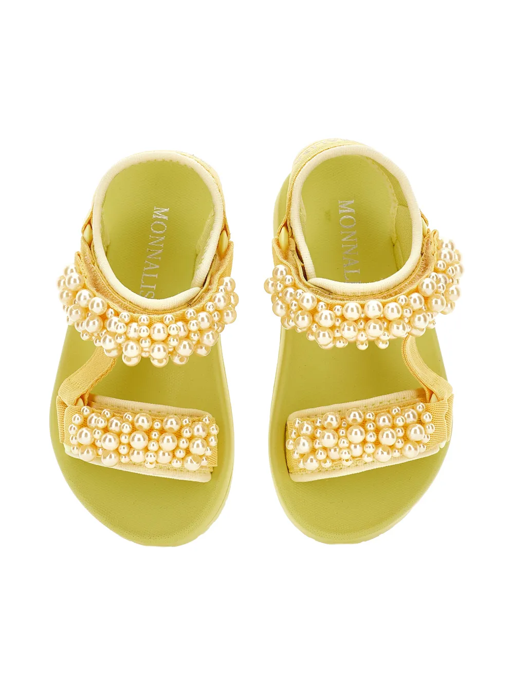 Monnalisa Sandalen verfraaid met parels Geel