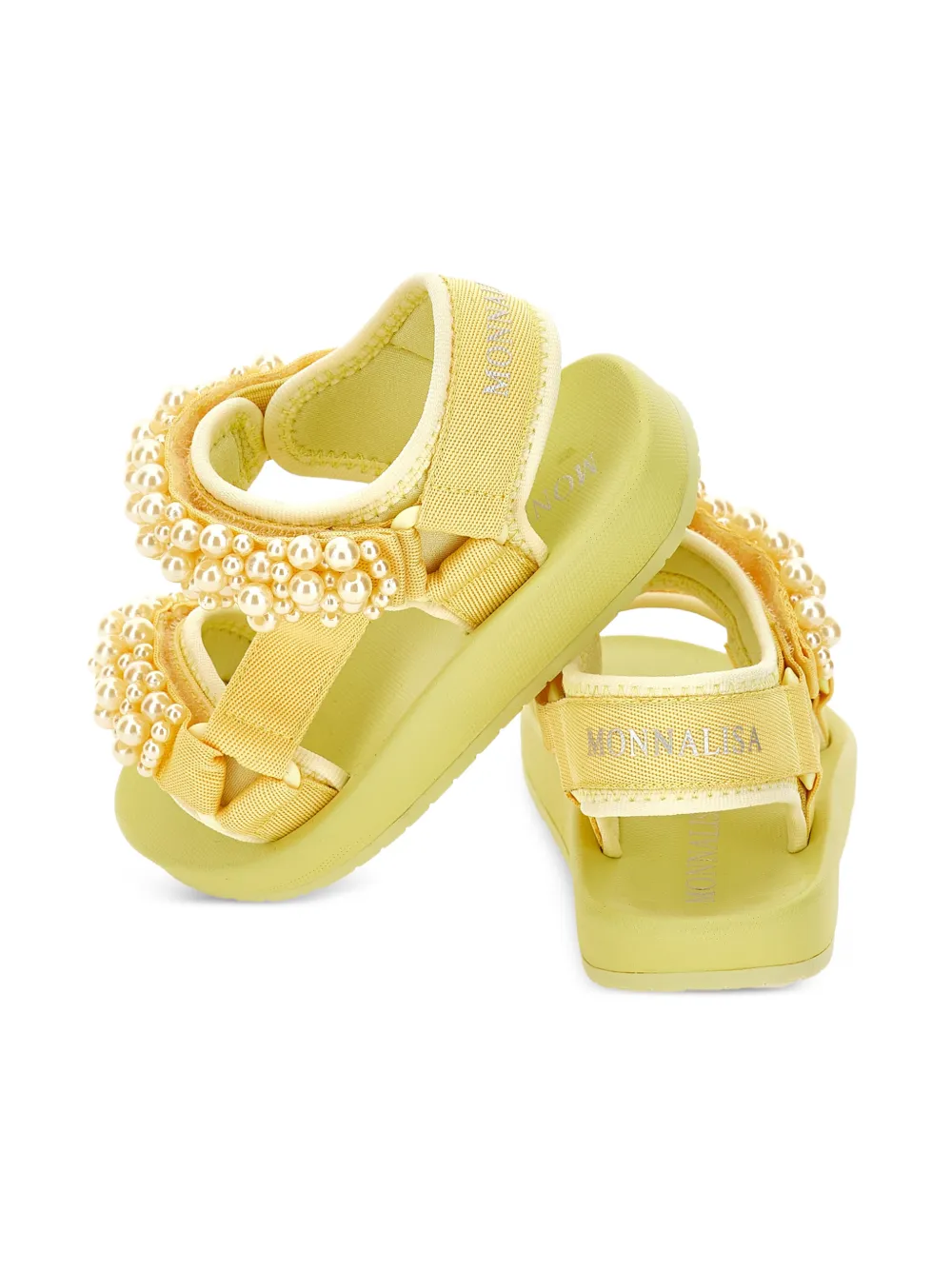 Monnalisa Sandalen verfraaid met parels Geel