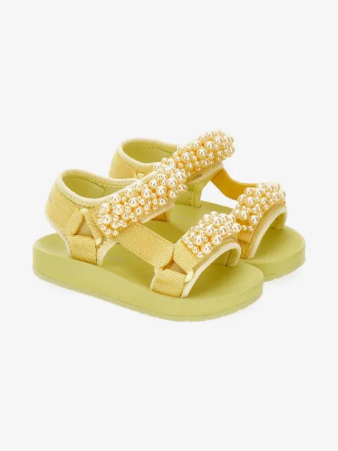 Monnalisa pearl embellished sandals