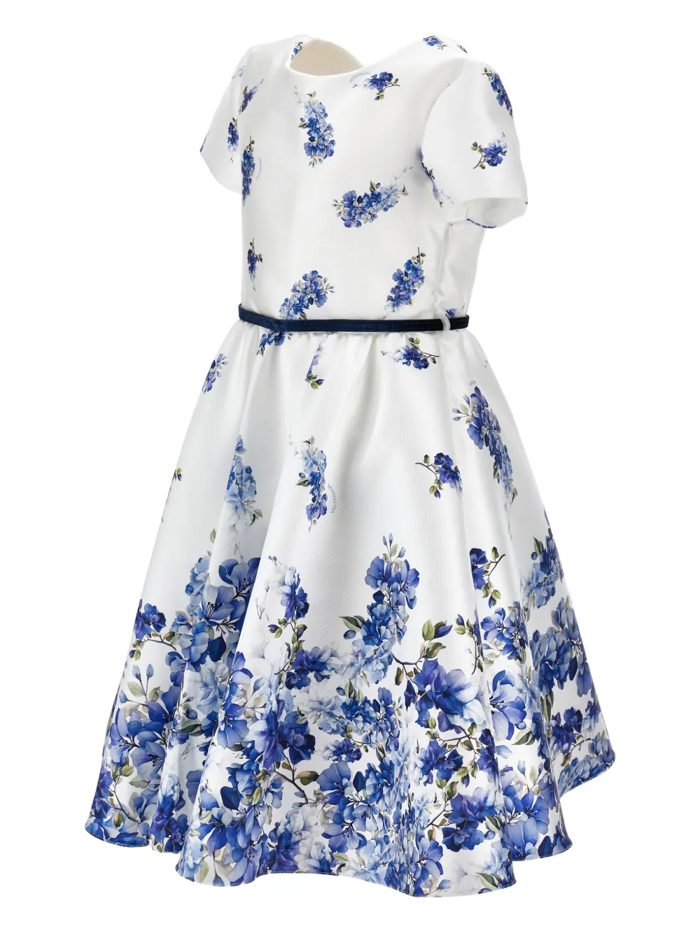  Monnalisa Floral Belted Dress - White 