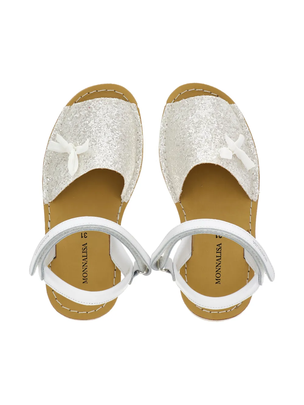 Monnalisa Sandalen met glitter strik Wit