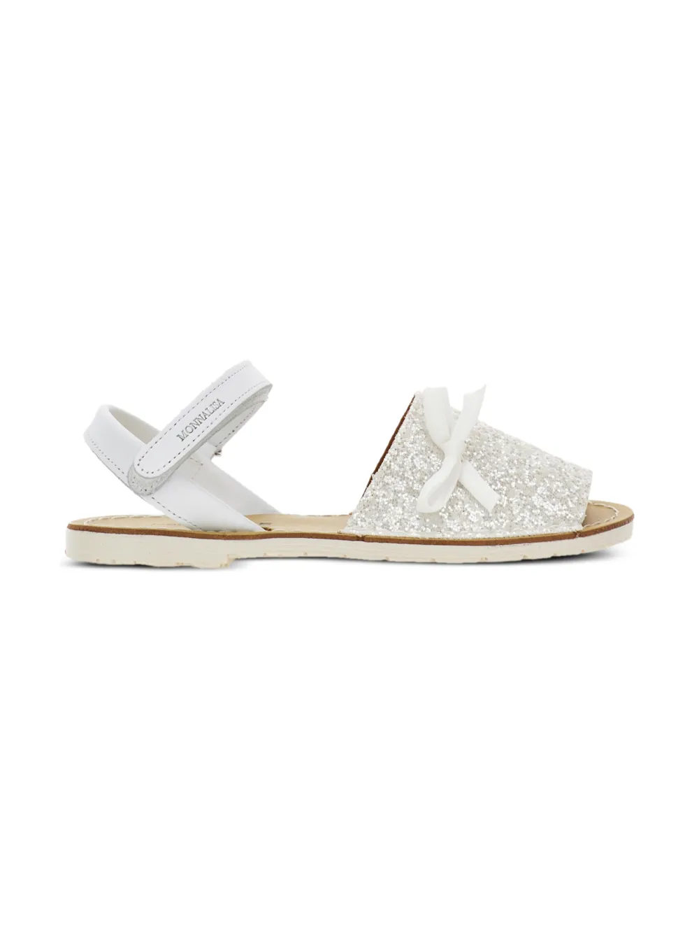 Monnalisa Sandalen met glitter strik Wit