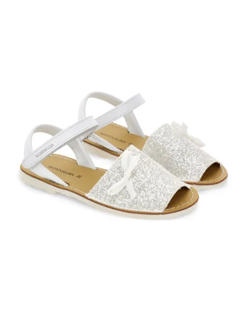 Monnalisa glitter bow sandals