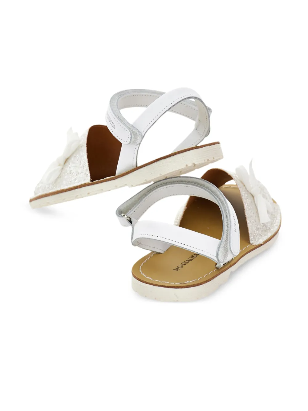Monnalisa Sandalen met glitter strik Wit