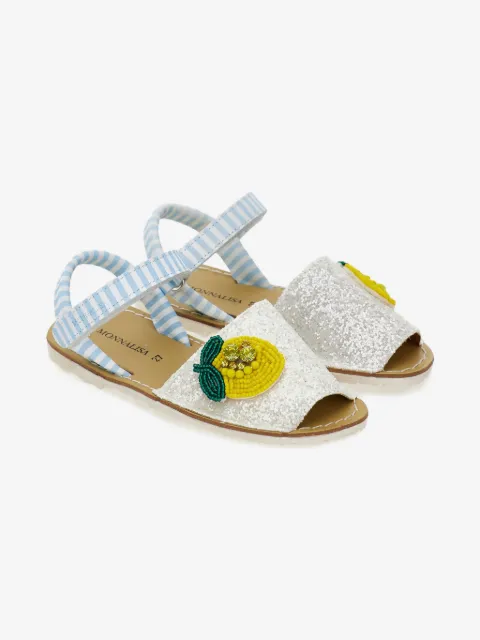 Monnalisa Gestreifte Sandalen mit Perlen