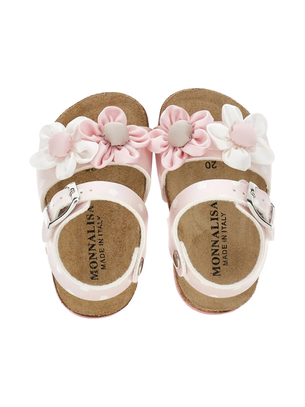 Monnalisa Sandalen met stippen en bloemprint Roze