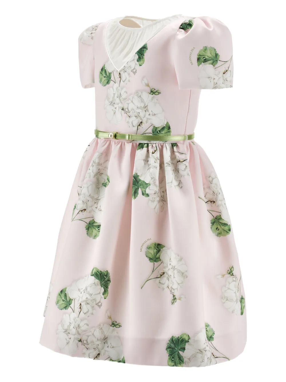 Monnalisa Jurk met bloemenprint en ceintuur Roze