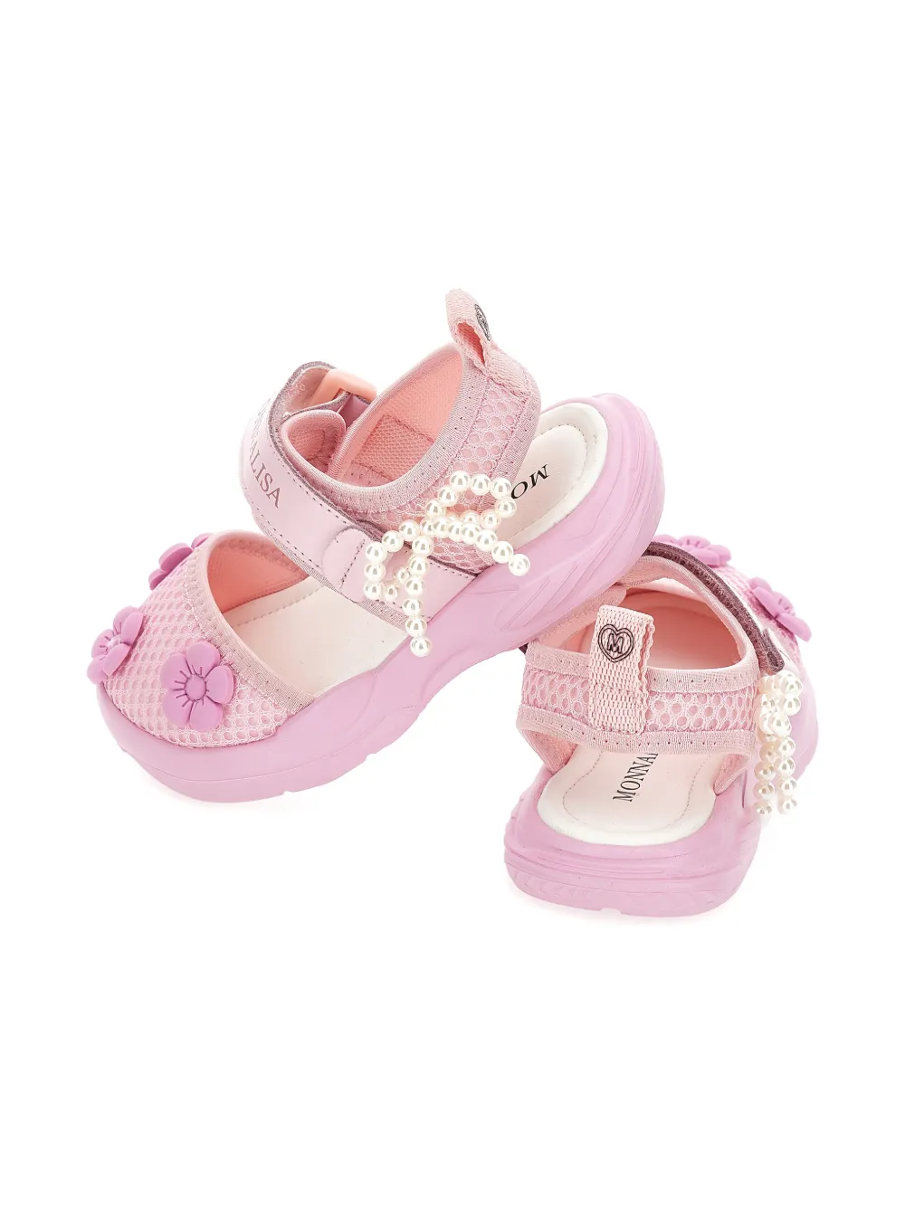 Monnalisa Sandalen met bloemparel Roze