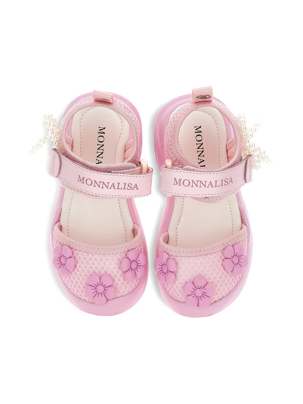 Monnalisa Sandalen met bloemparel Roze
