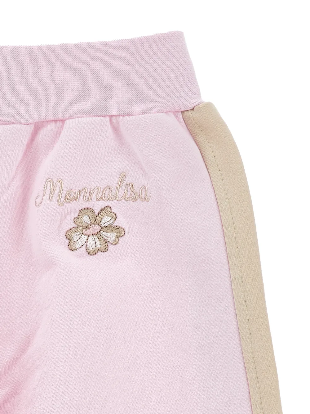 Monnalisa Broek met geborduurd logo Roze
